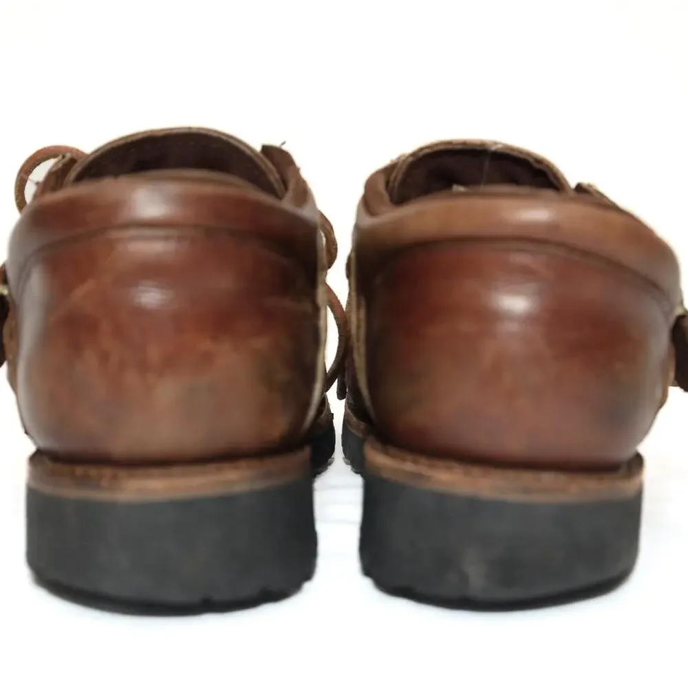 Vintage Polo Sport Ralph Lauren Brown Leather Buckle Utility Shoes Size 8.5